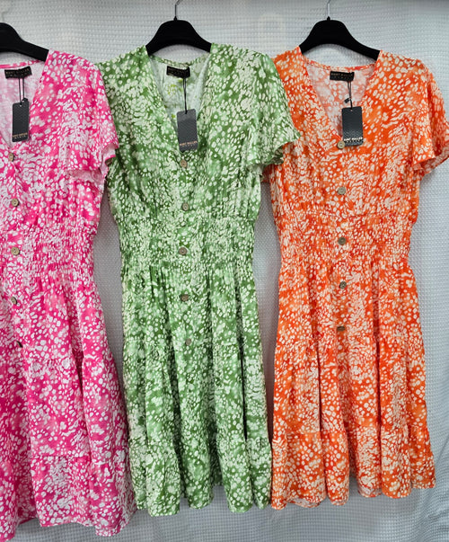 Tonal Polka Dot V Midi Dress