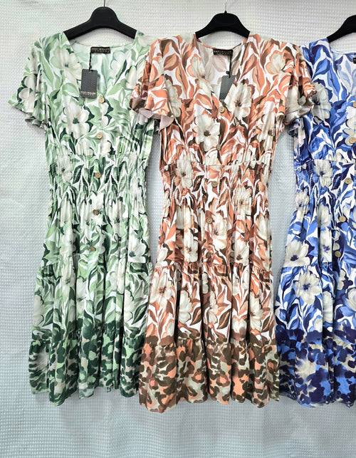 Floral Print V Midi Dress