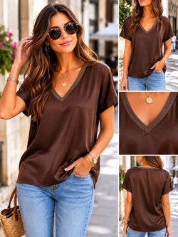 Silky V Neck Blouse