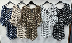 Polka Dot Plisse Pleated Belted Playsuit