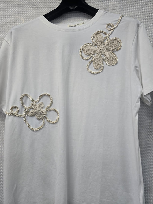 Rope Crochet Cotton T-shirt