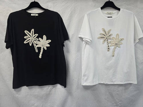 Palms Pearl Cotton T-shirt