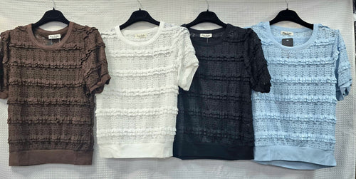 Lace Frill Short Seeve Top