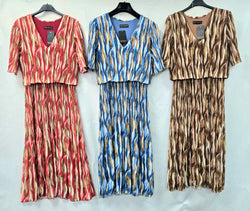 Amba V Neck Plise Pleated Maxi Dress