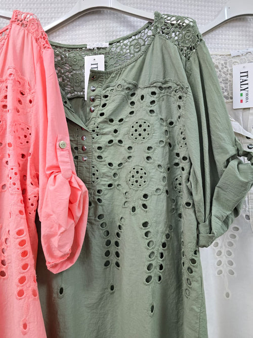 Pure Cotton Crochet Stud Top