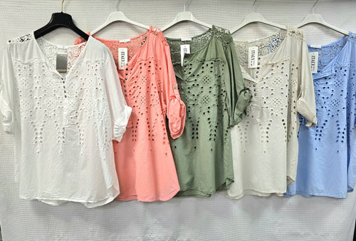 Pure Cotton Crochet Stud Top