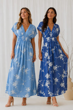 Denim Embroidery Button Dress