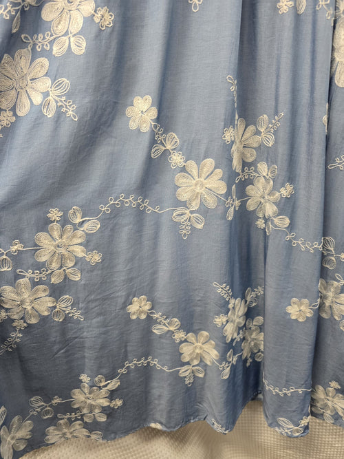 Denim Embroidery Button Dress