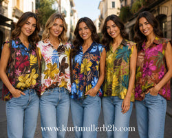 Funky Palms Collar Top