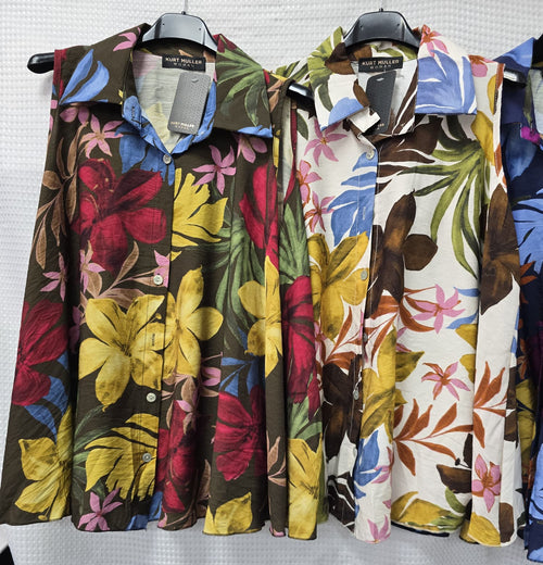 Funky Palms Collar Top