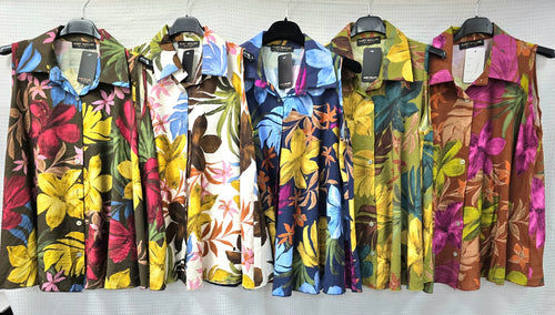 Funky Palms Collar Top
