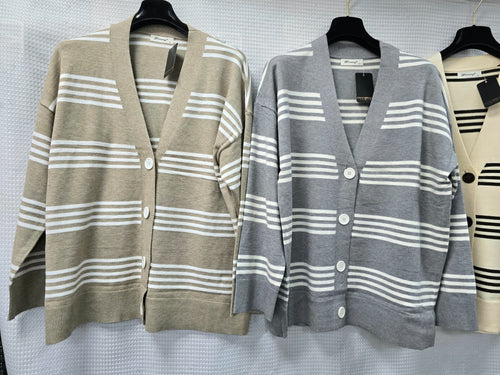 Stripe Soft Touch V Cardigan