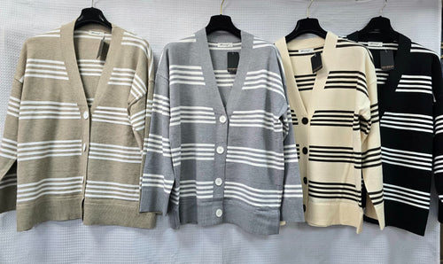 Stripe Soft Touch V Cardigan
