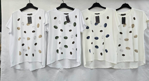 Coffee Bean Cotton High low T-shirt