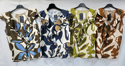 Marble Pure Cotton Frill V Top