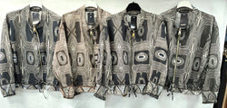 Retro Geometric Zip Tencel Bomber Jacket