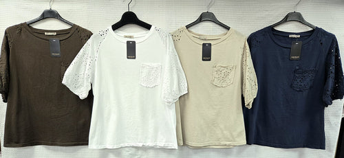 Crochet Pocket Pure Cotton Top