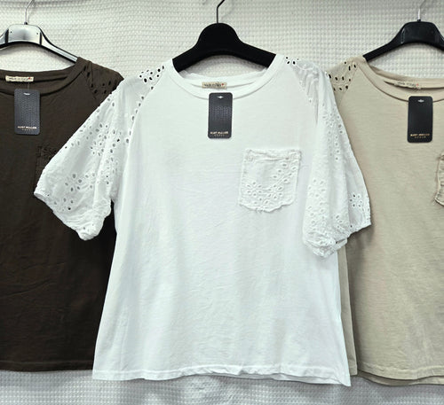 Crochet Pocket Pure Cotton Top
