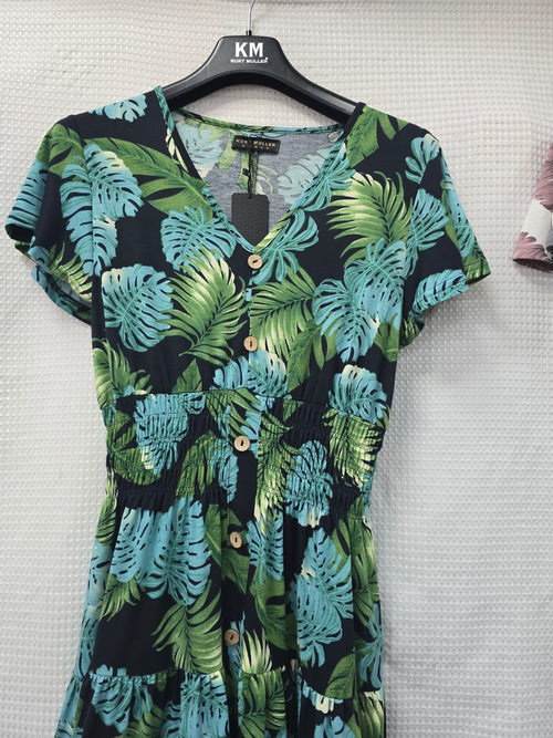 Palms V Midi Jersey Dress