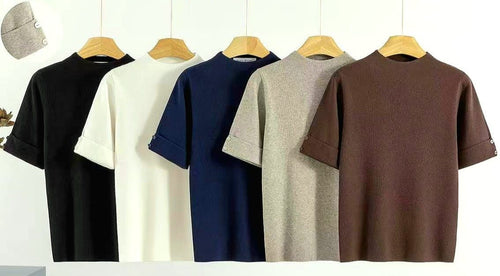 Turn Up Button Sleeve Knit Jumper