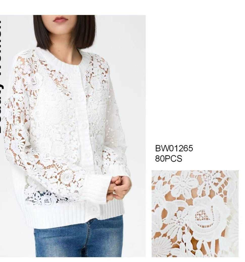レディース machatt crochet lace cardigan ホワイト