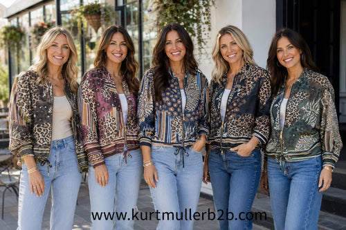 Tonal Leopard Tencel Bomber Jacket