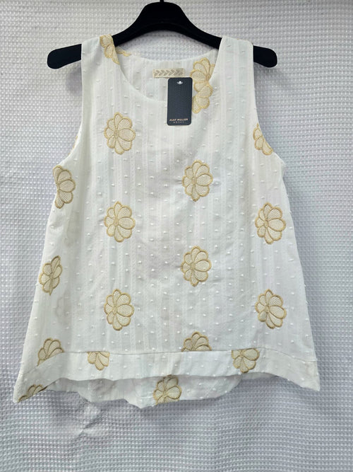 Gold Embroidery Vest Top