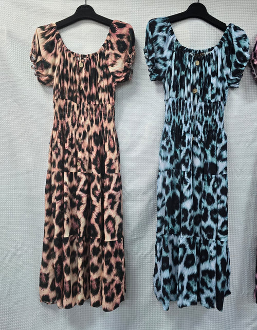 Funky Leopard Bardot Midi Dress