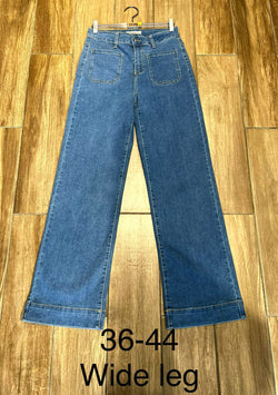 Wide Leg 2 Front Pocket Cotton Voggo Jeans