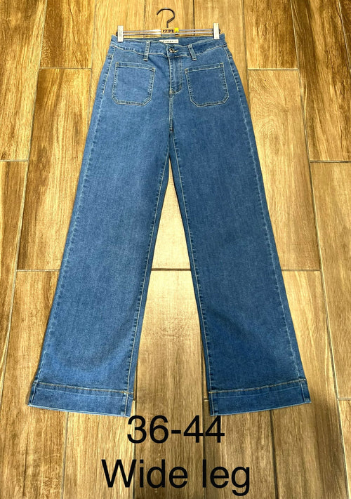 Wide Leg 2 Front Pocket Cotton Voggo Jeans