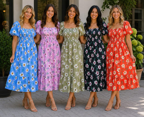 Orchid Cotton Rouched Sheered Dress
