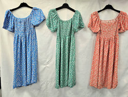 Ditzy Floral Sheered Cotton Midi Dress