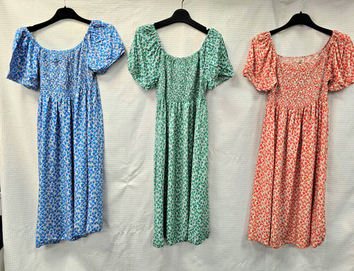 Ditzy Floral Sheered Cotton Midi Dress