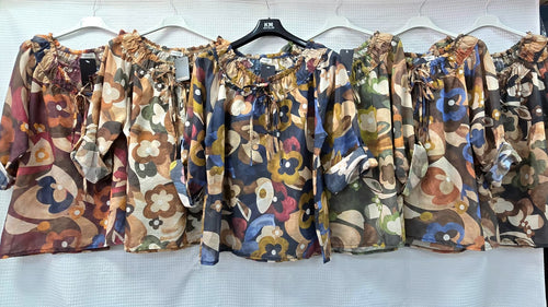 Funky Daisy Silky Bardot Blouse
