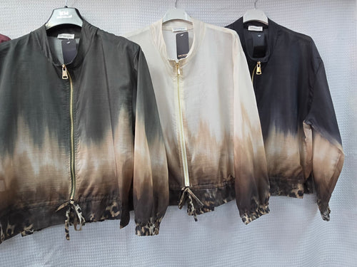 Ombre Zip Blouson Lightweight Bomber Jacket