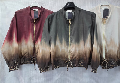 Ombre Zip Blouson Lightweight Bomber Jacket