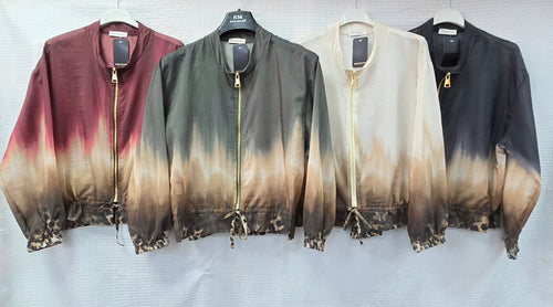 Ombre Zip Blouson Lightweight Bomber Jacket