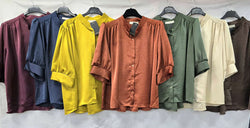 Sateen Mandarin Blouse