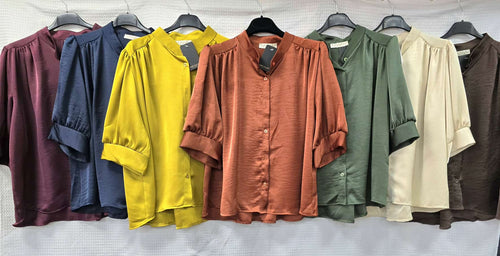 Sateen Mandarin Blouse