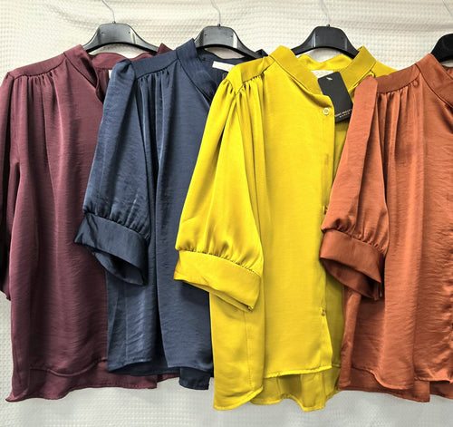 Sateen Mandarin Blouse