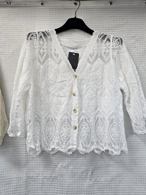 Crochet Lace Pure Cotton Cardigan