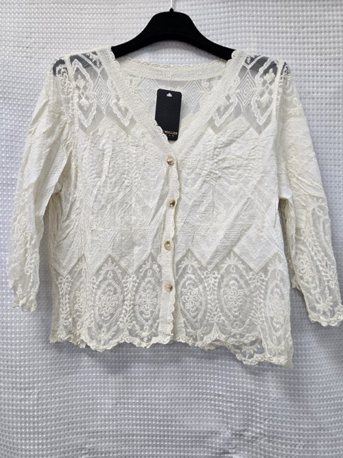 Crochet Lace Pure Cotton Cardigan