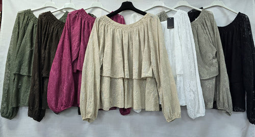 Layered Lace Bow back Cotton Tunic Top