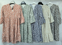 Leopard Pure Cotton Smock Tunic Dress