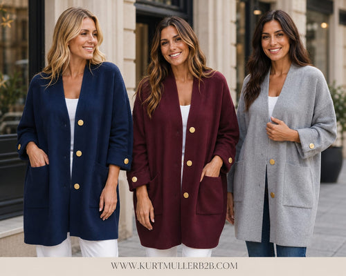 Gold Button 2 Pocket Coatigan