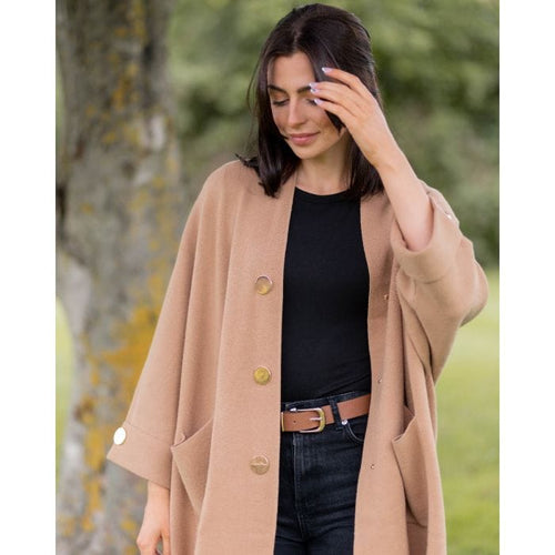 Gold Button 2 Pocket Coatigan