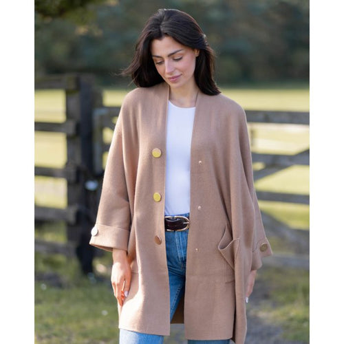Gold Button 2 Pocket Coatigan