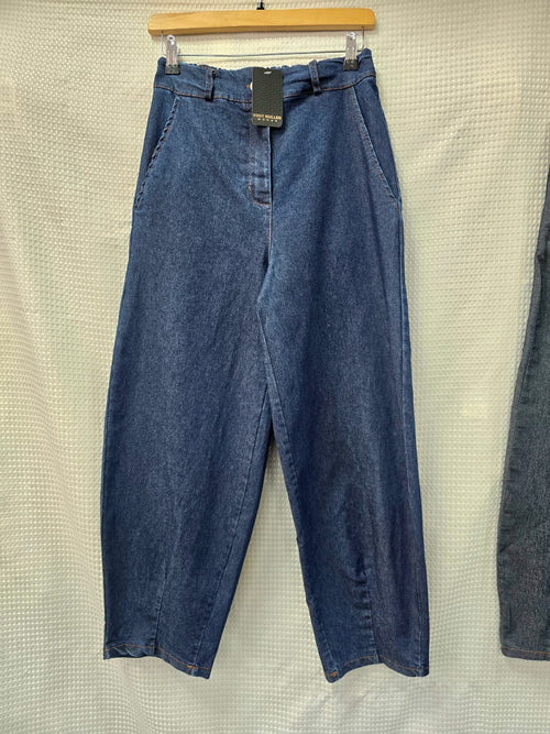 Royal Cotton Denim Barrel Leg Jean Trousers