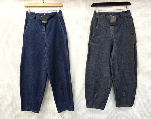 Royal Cotton Denim Barrel Leg Jean Trousers