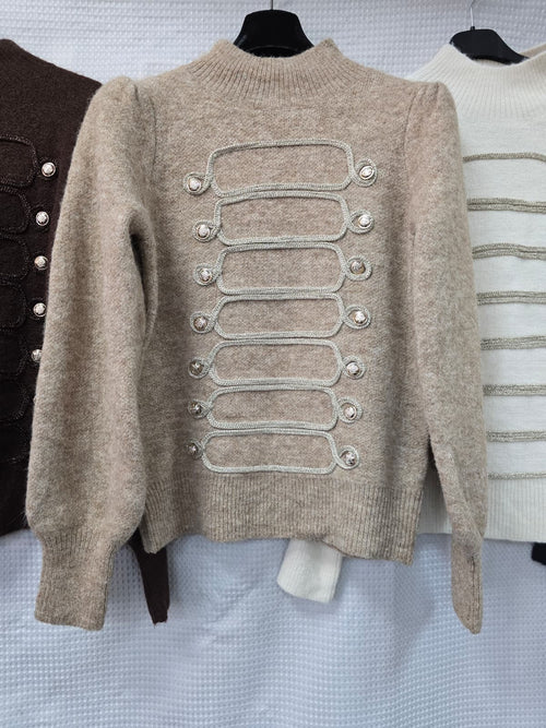 Royal Military Gold Button Wool Blend Knit
